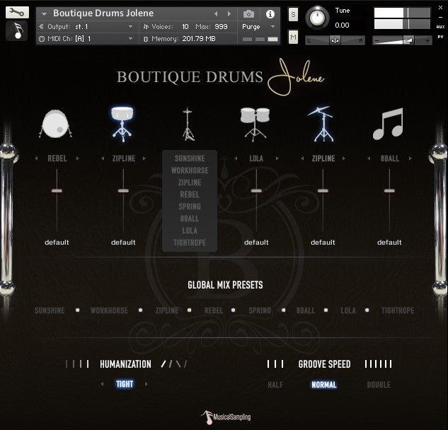 Boutique Drums Jolene 인디, 얼터너티브, 컨트리 및 팝 드럼 사운드