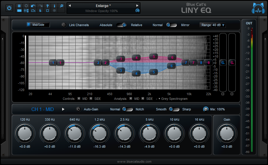 Blue Cat Liny EQ 8밴드 리니어 이퀄라이저