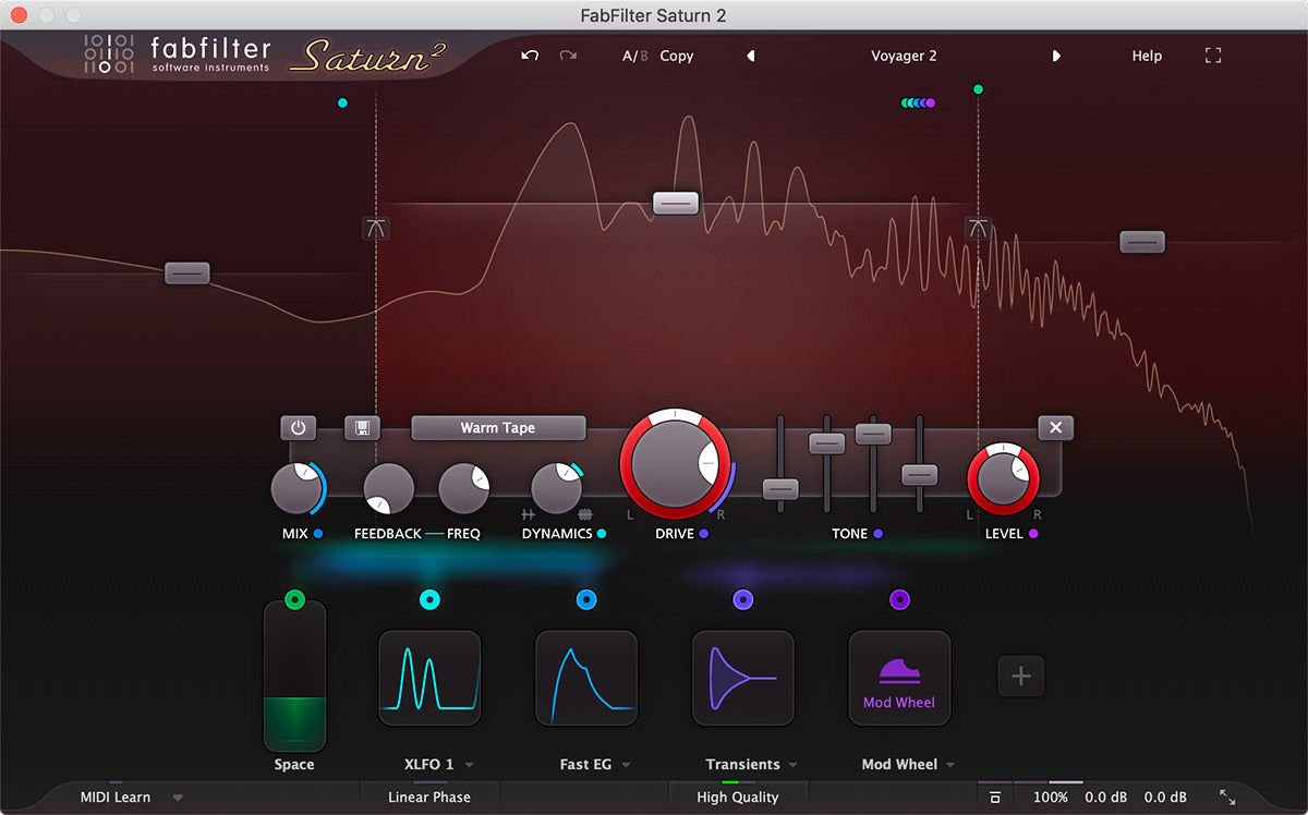 FabFilter Saturn 2 멀티밴드 디스토션 & 새츄레이션