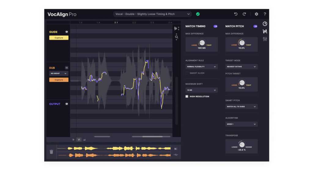 Synchro Arts 의 VocAlign 6 Pro 보컬 정렬 플러그인