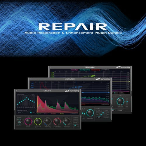 Zynaptiq REPAIR 번들, 사운드 복원을 위한 3가지 플러그인 포함