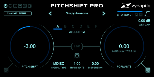 ZYNAPTIQ PITCHSHIFT PRO 피치 쉬프터 플러그인