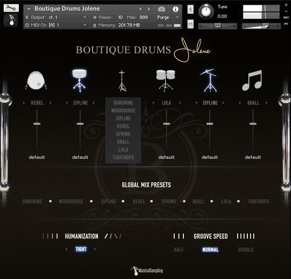 Boutique Drums Jolene 인디, 얼터너티브, 컨트리 및 팝 드럼 사운드