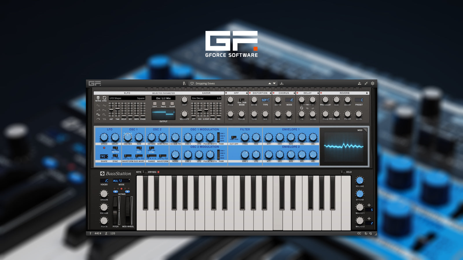 Gforce Novation Bass Station 16 보이스 신디사이저