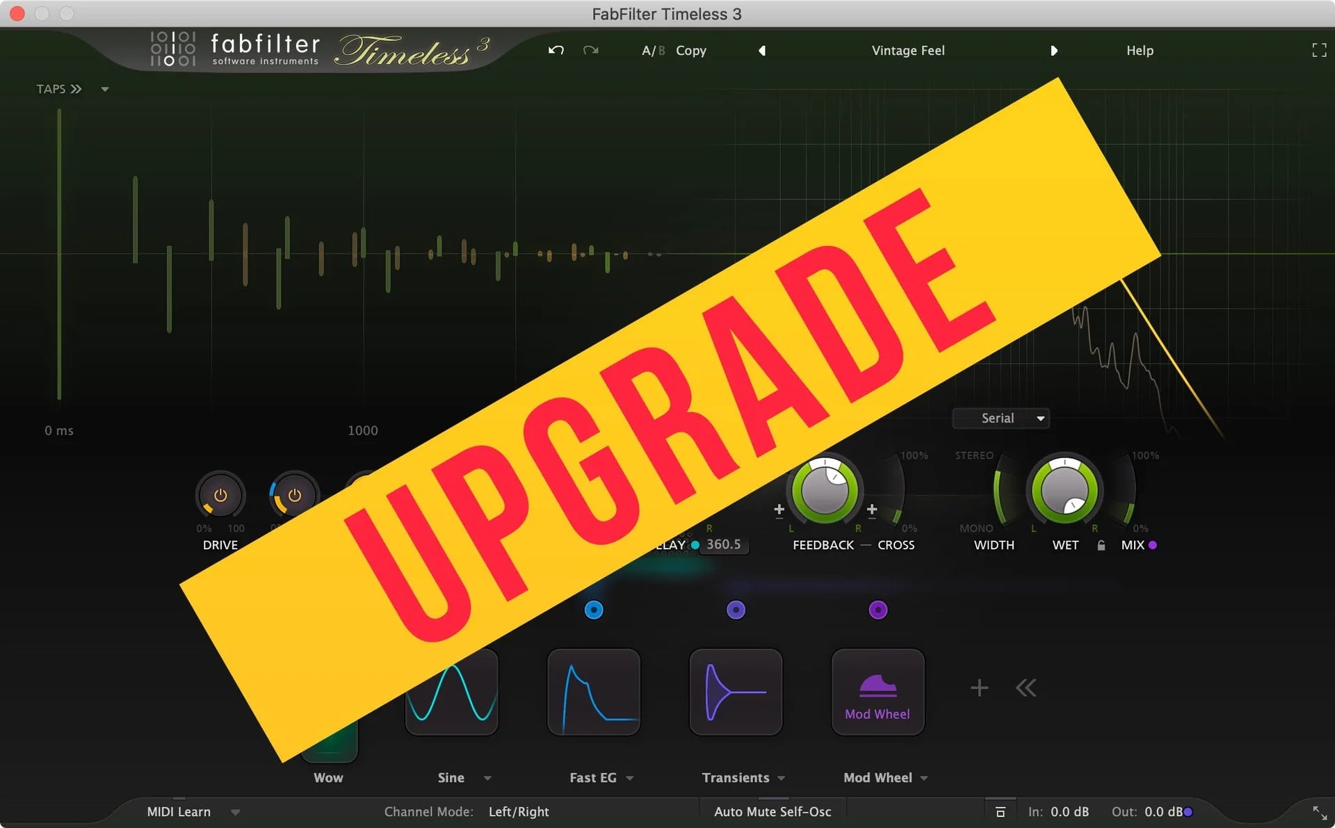 FabFilter Timeless 3 Upgrade from Timeless 2 or Timeless 1 듀얼 딜레이 플러그인 업그레이드 상품