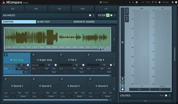 Melda MCompare 사운드 A/B 비교 도구