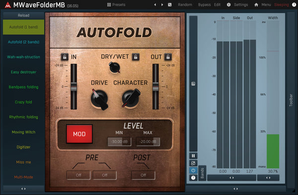 Melda MWaveFolderMB 멀티밴드 디스토션 유닛