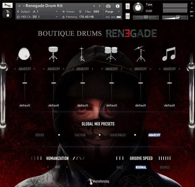 Boutique Drums Renegade 뉴메탈, EDM, 록, 팝, 신스웨이브 드럼 사운드