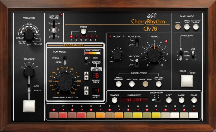 Cherry Audio CR-78 Drum Machine 롤랜드 복각 드럼 머쉰