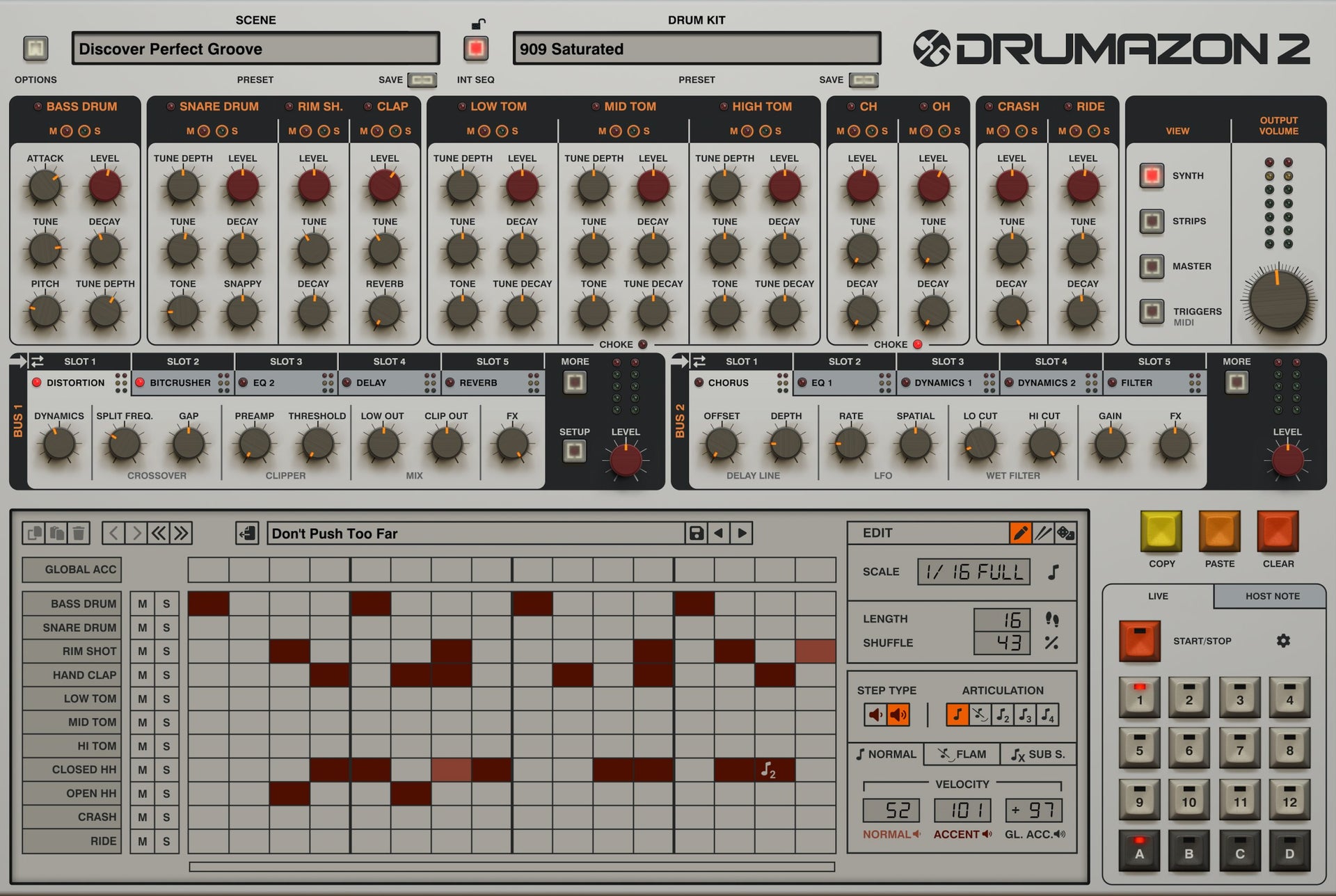 D16 Drumazon 2 롤랜드 909 스타일 드럼 신디사이저 (~12월 31일까지)