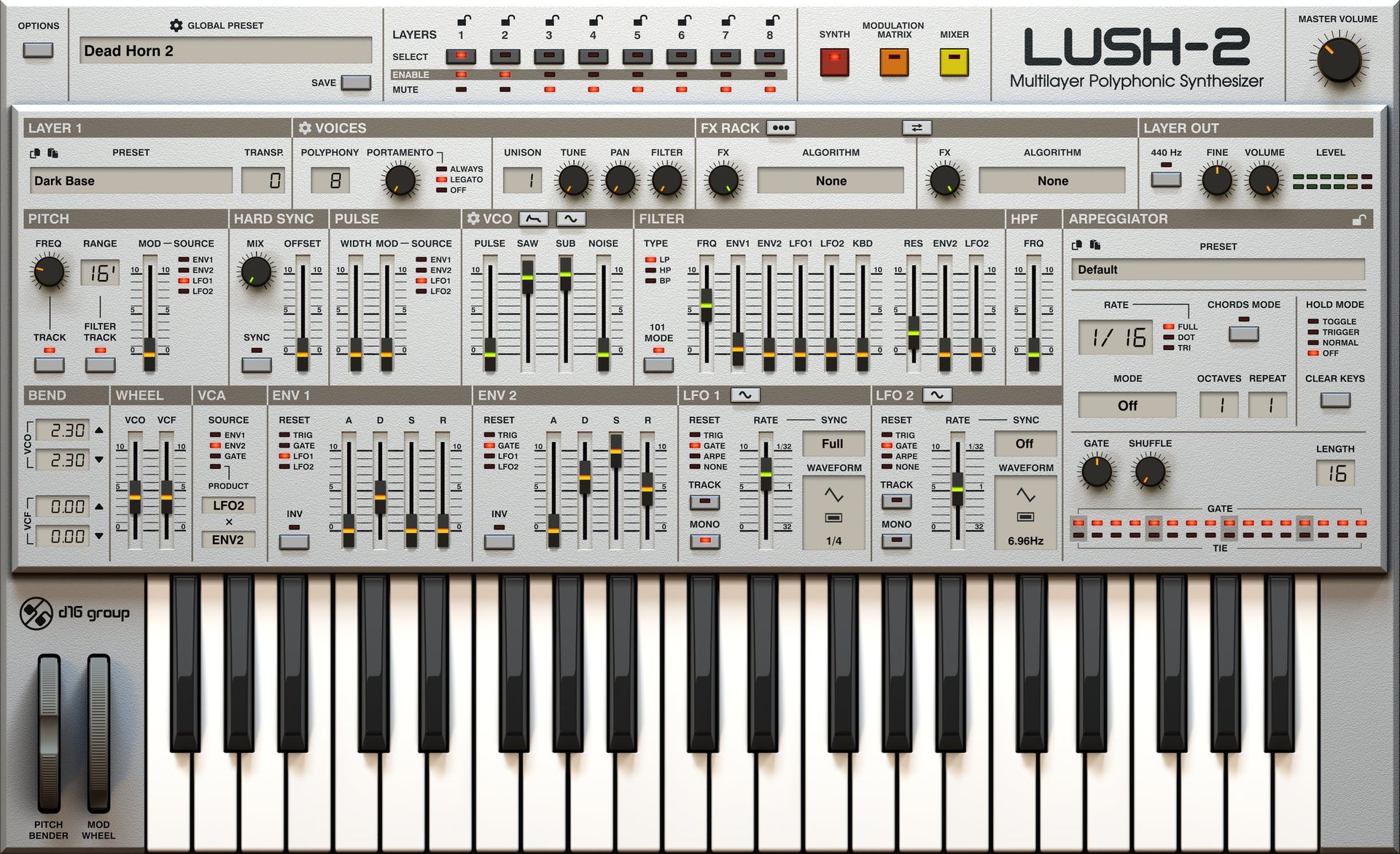 D16 LuSH 2 복각 신디사이저 Roland SH-101 복각 (~12월 31일까지)