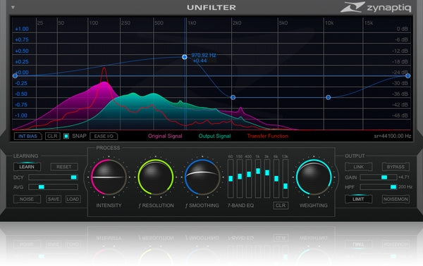 Zynaptiq UNFILTER 필터 제거 플러그인